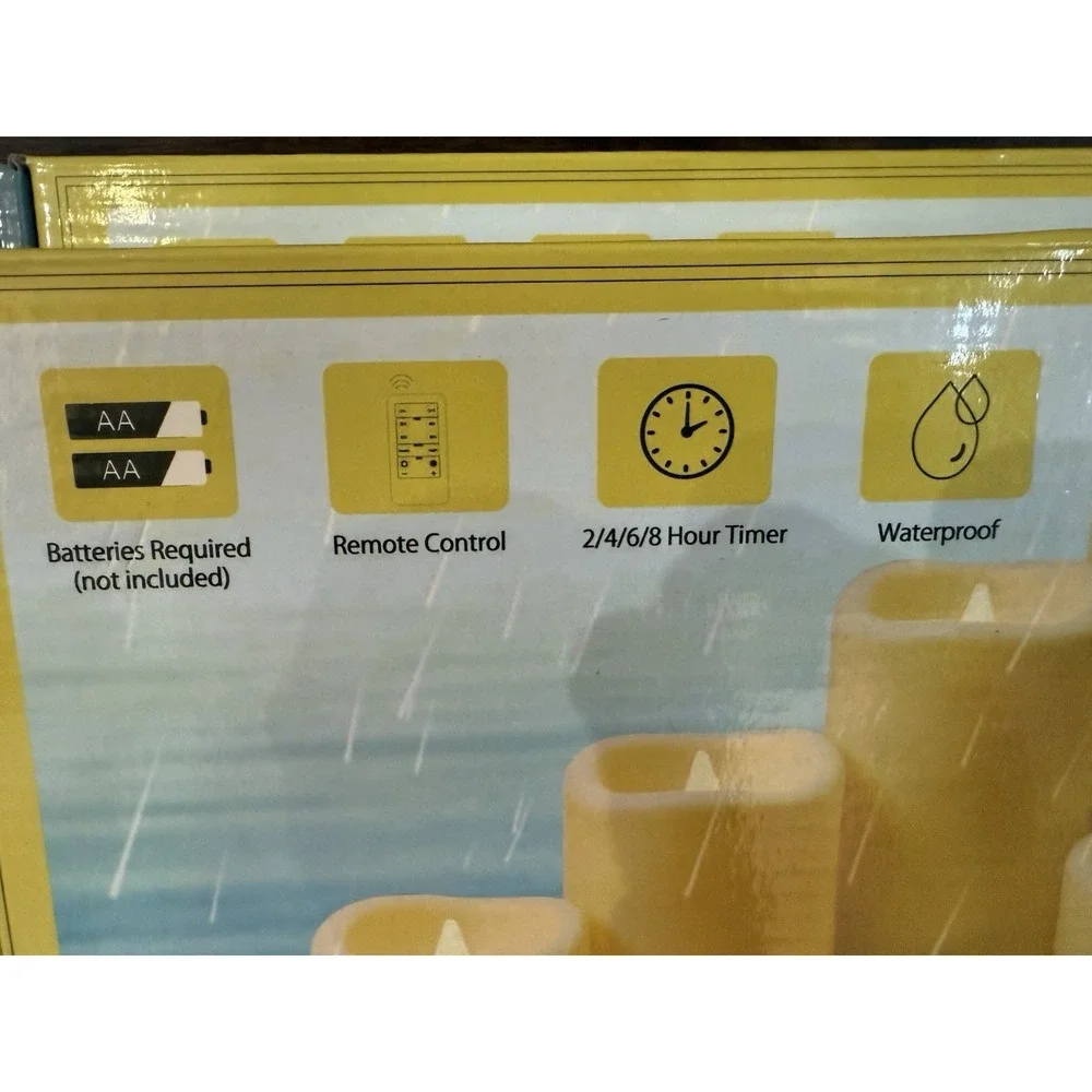 Flameless Pillar Candles with Remote, 9 Pack Waterproof‎ Batteries